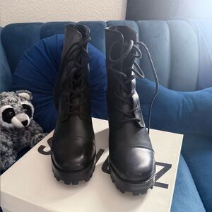 SCHUTZ Black Lace-Up Women's Boots